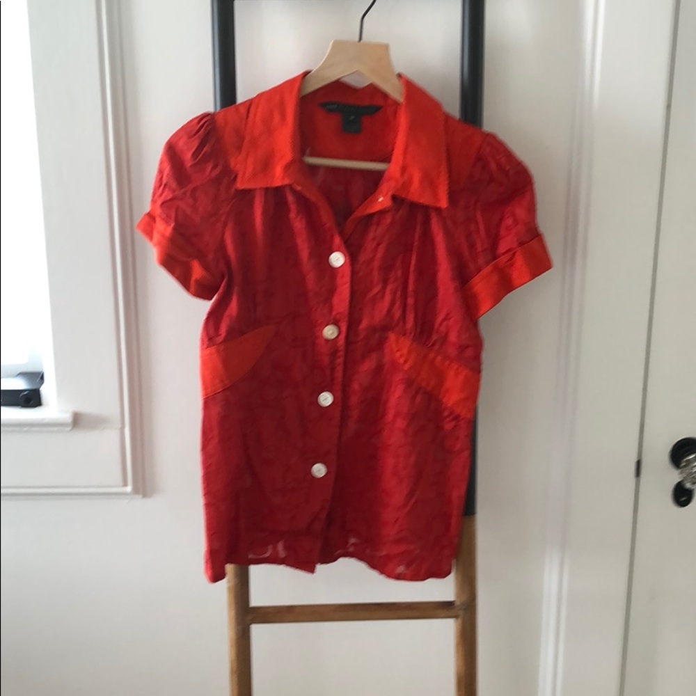 Marc Jacobs red button-down top
